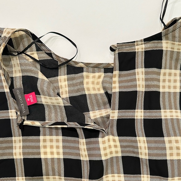 New Vince Camuto Womens Plaid Asymmetrical Tie Front Blouse size 1X - Picture 6 of 11